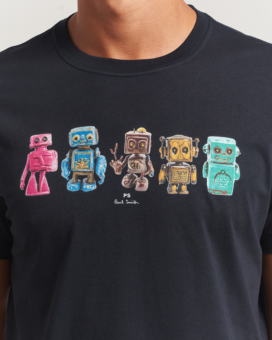 Homme | T-shirts | PS Paul Smith | Robots Crew Neck T-Shirt Blue