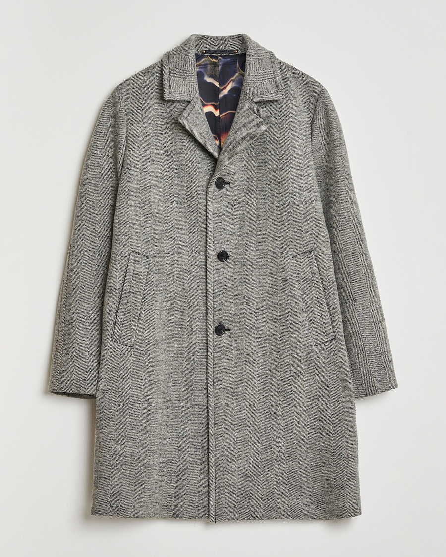 Homme | Manteaux Et Vestes | Paul Smith | Wool Herringbone Coat Grey