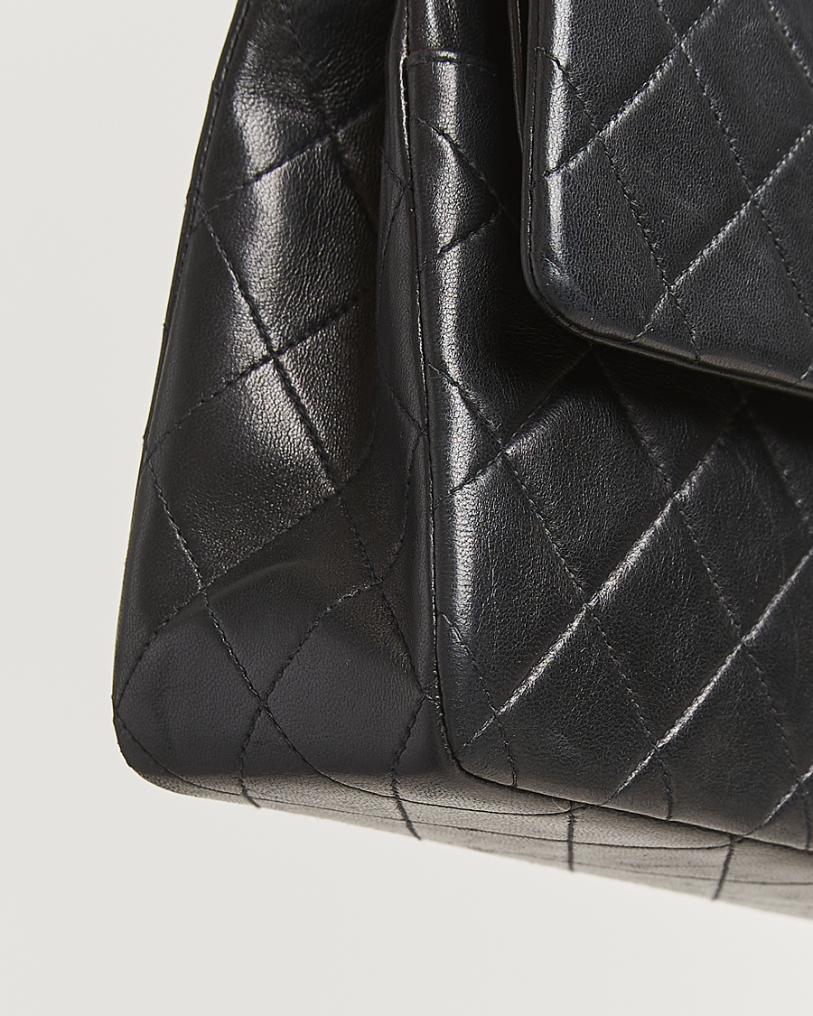 Homme | Chanel Pre-Owned Classic Double Flap Medium Black | Chanel Pre-Owned | Classic Double Flap Medium Black