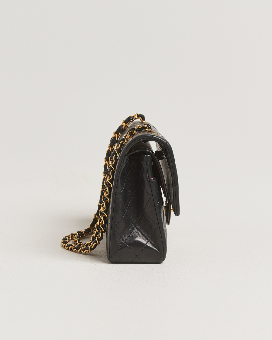 Homme | Chanel Pre-Owned Classic Double Flap Medium Black | Chanel Pre-Owned | Classic Double Flap Medium Black