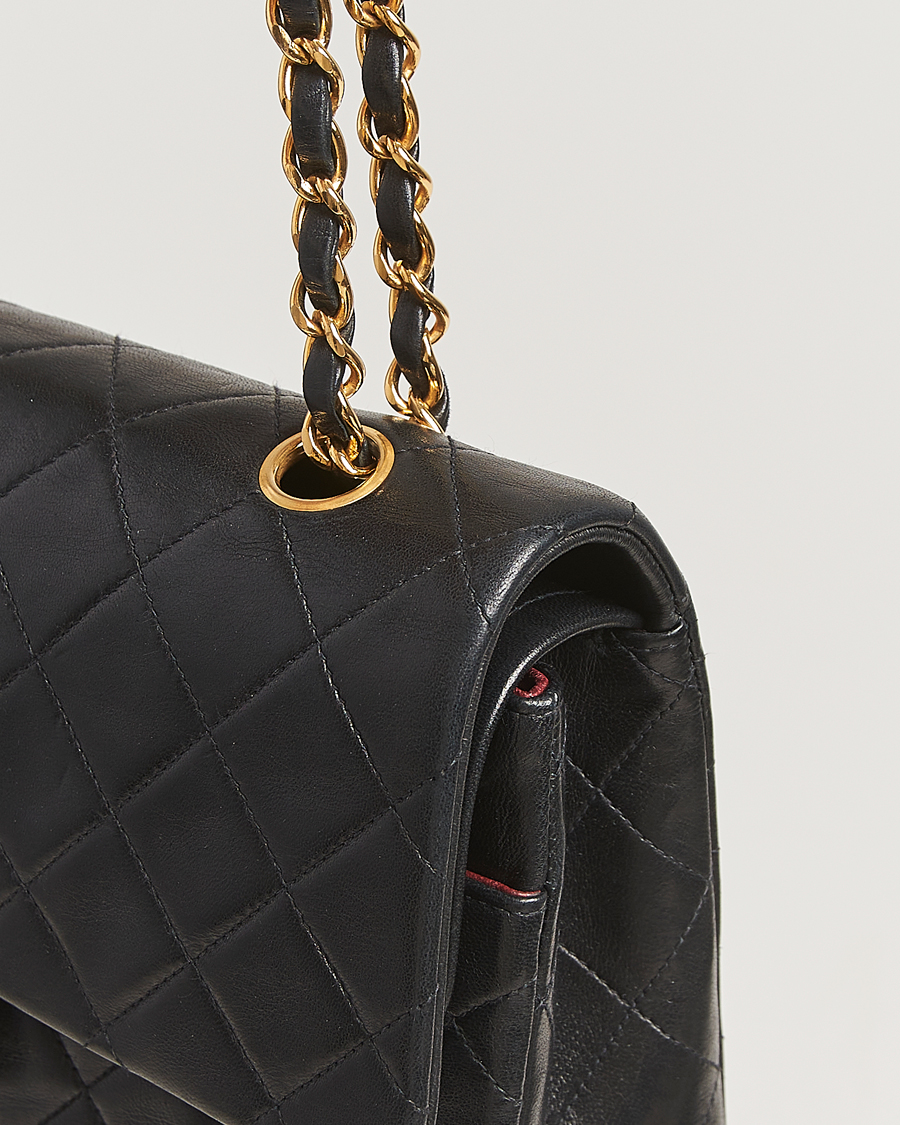 Homme | Chanel Pre-Owned Classic Double Flap Medium Black | Chanel Pre-Owned | Classic Double Flap Medium Black