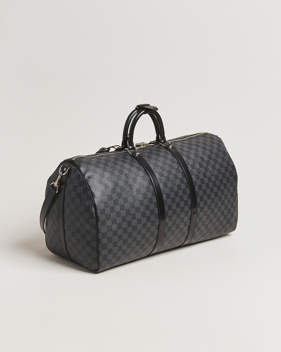 Homme | Louis Vuitton Pre-Owned Keepall Bandoulière 55 Damier Graphite | Louis Vuitton Pre-Owned | Keepall Bandoulière 55 Damier Graphite