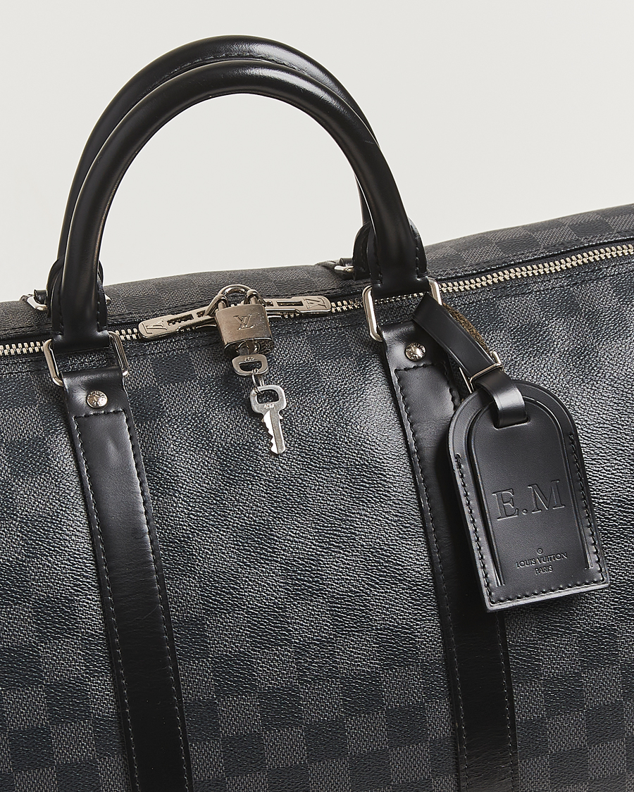 Homme | Louis Vuitton Pre-Owned Keepall Bandoulière 55 Damier Graphite | Louis Vuitton Pre-Owned | Keepall Bandoulière 55 Damier Graphite