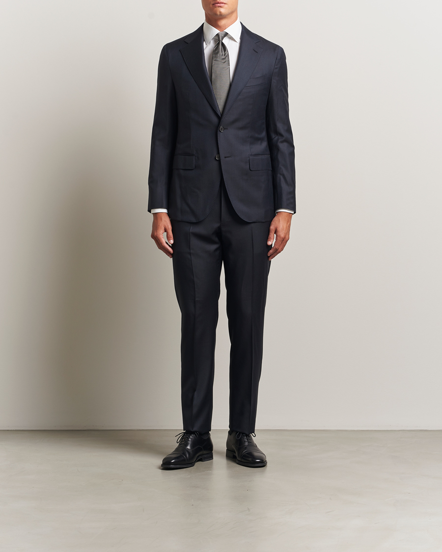 Homme | Costumes | Caruso | Aida Super 130s Wool Suit Navy
