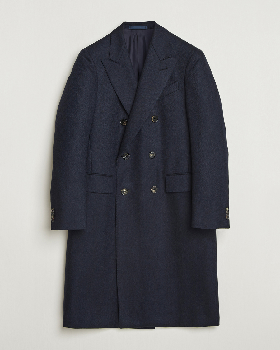 Homme | Manteaux Et Vestes | Caruso | Aida Double Breasted Wool Coat Navy