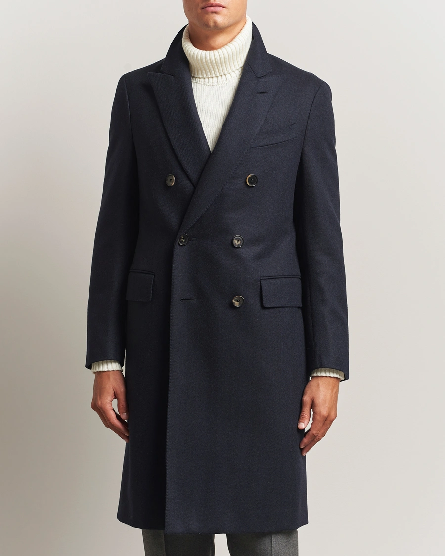 Homme | Manteaux Et Vestes | Caruso | Aida Double Breasted Wool Coat Navy
