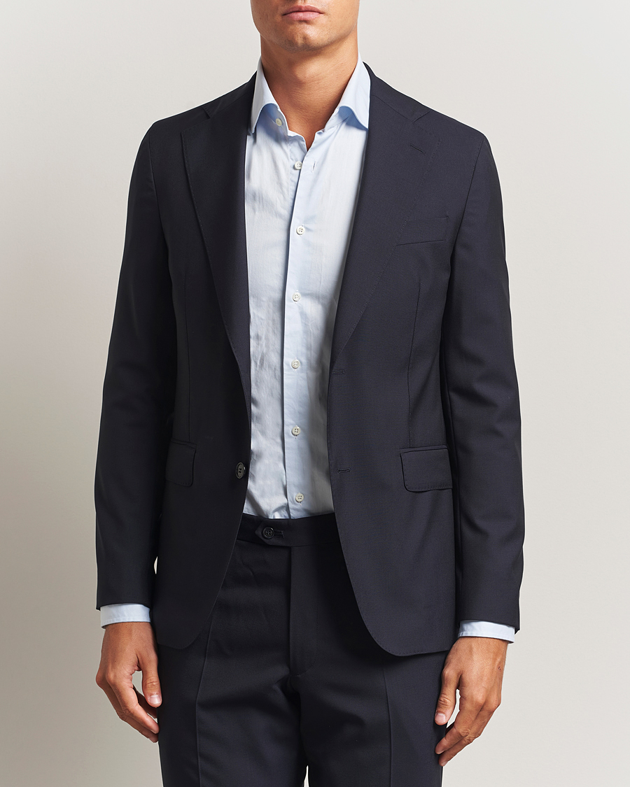 Homme | Blazers | Oscar Jacobson | Ego Wool Blazer Navy
