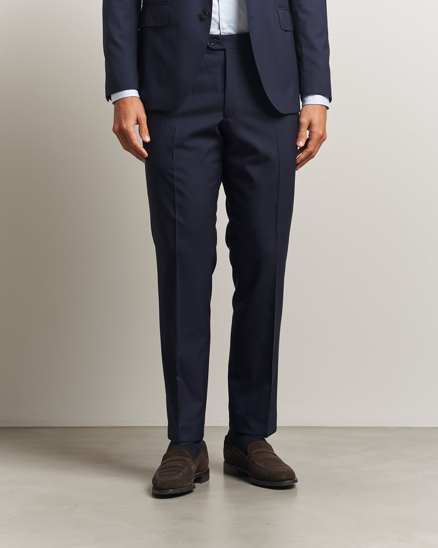 Homme | Pantalons | Oscar Jacobson | Dandy Wool Trousers Blue