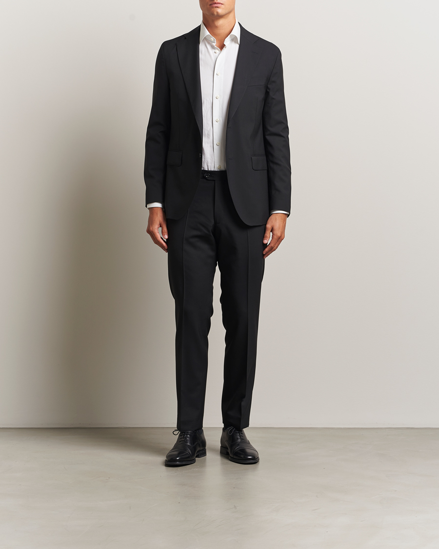 Homme | Pantalons | Oscar Jacobson | Dandy Wool Trousers Black