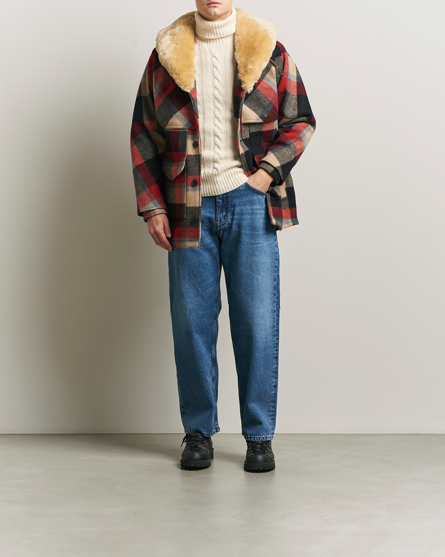 Homme | Manteaux Et Vestes | Filson | Wool Lined Packer Coat Red/Cream/Blue Plaid