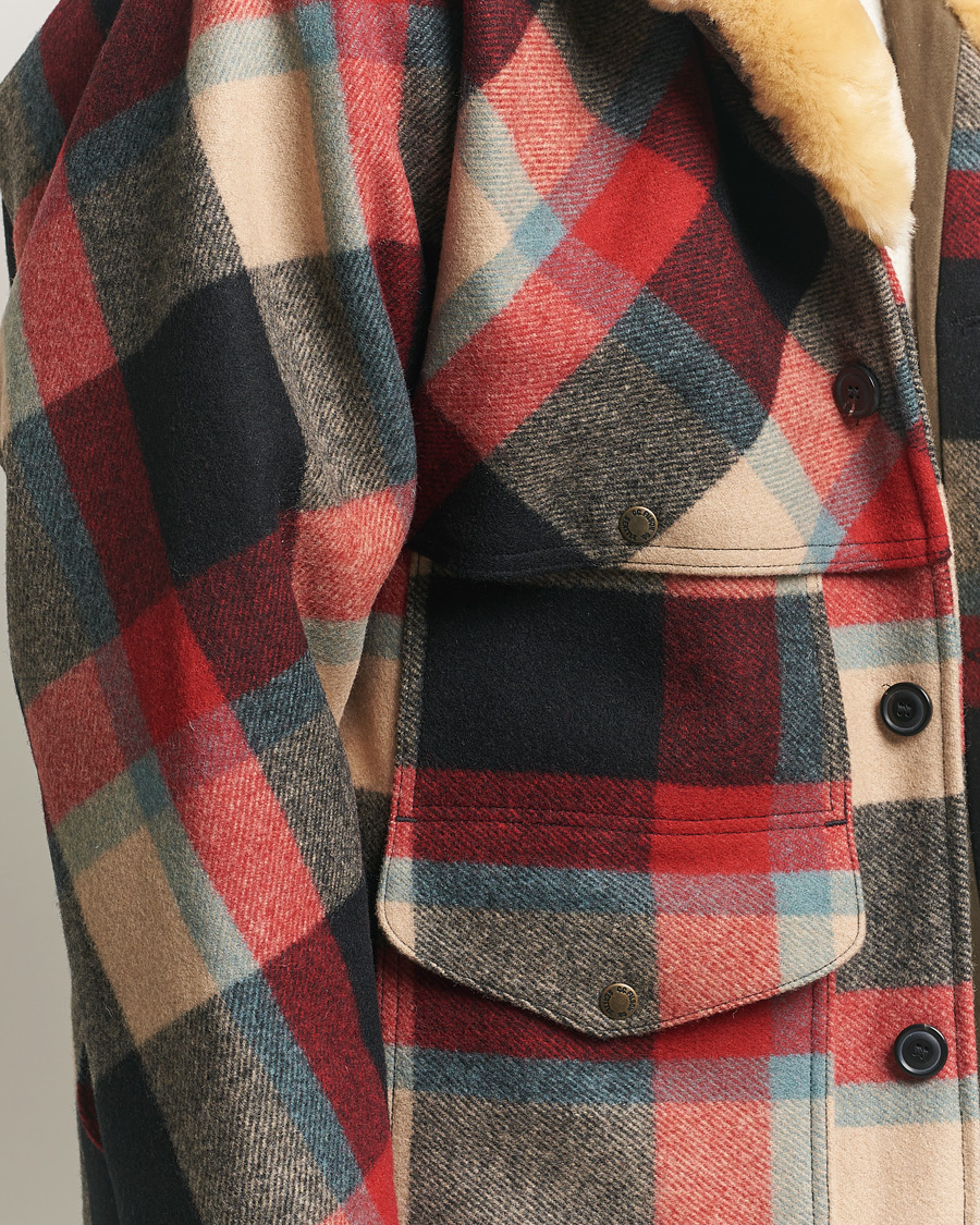 Homme | Manteaux Et Vestes | Filson | Wool Lined Packer Coat Red/Cream/Blue Plaid