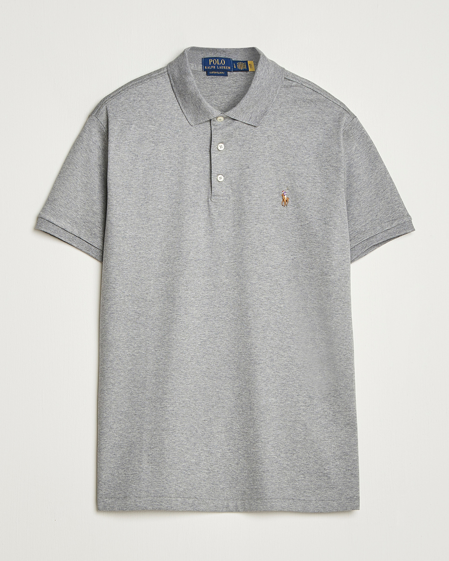Homme | Polos | Polo Ralph Lauren | Custom Slim Fit Cotton Polo Steel Heather