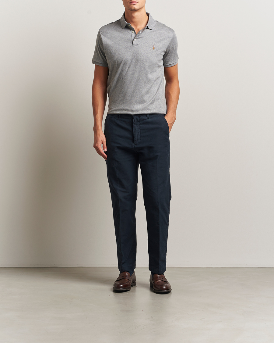 Homme | Polos | Polo Ralph Lauren | Custom Slim Fit Cotton Polo Steel Heather