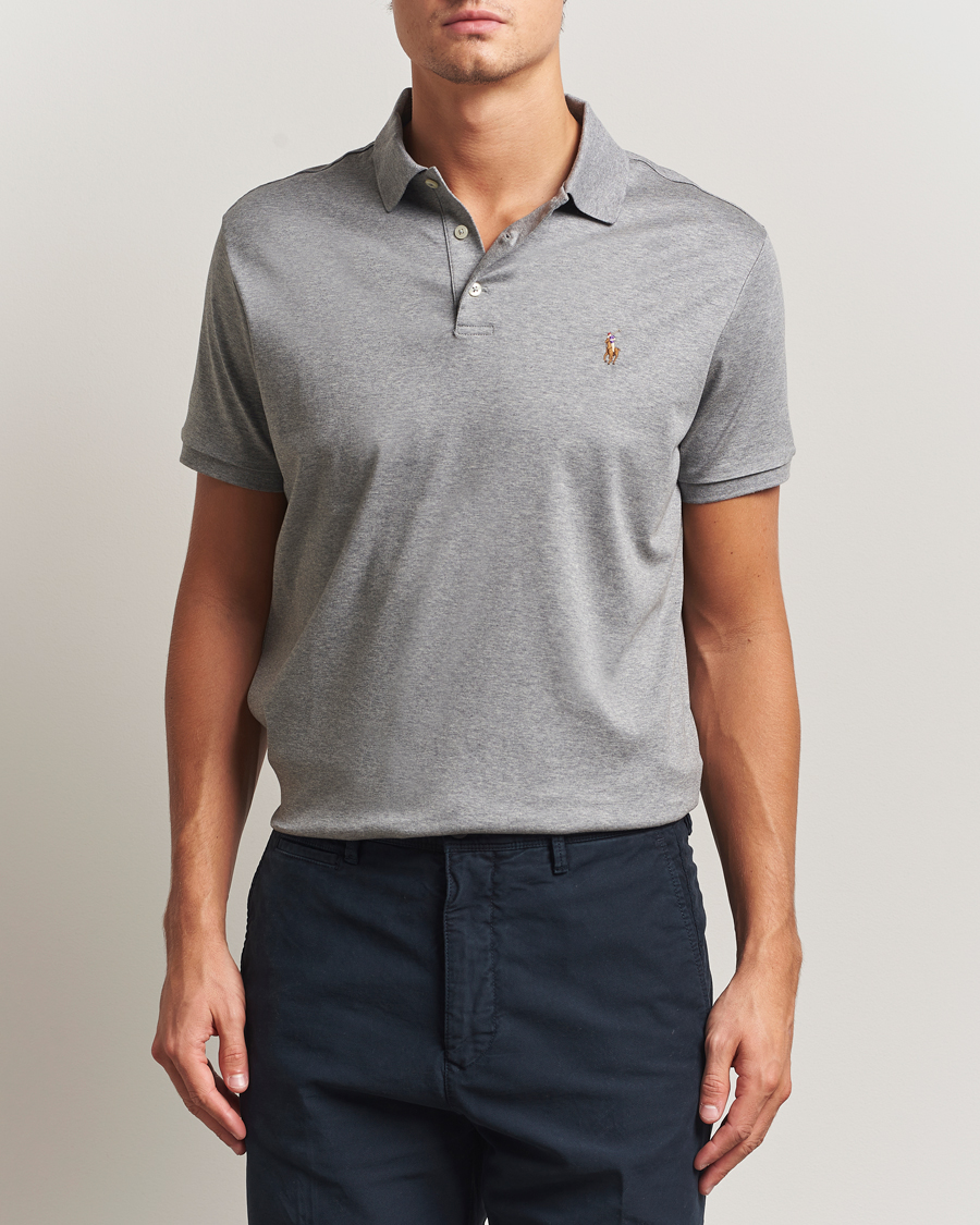 Homme | Polos | Polo Ralph Lauren | Custom Slim Fit Cotton Polo Steel Heather