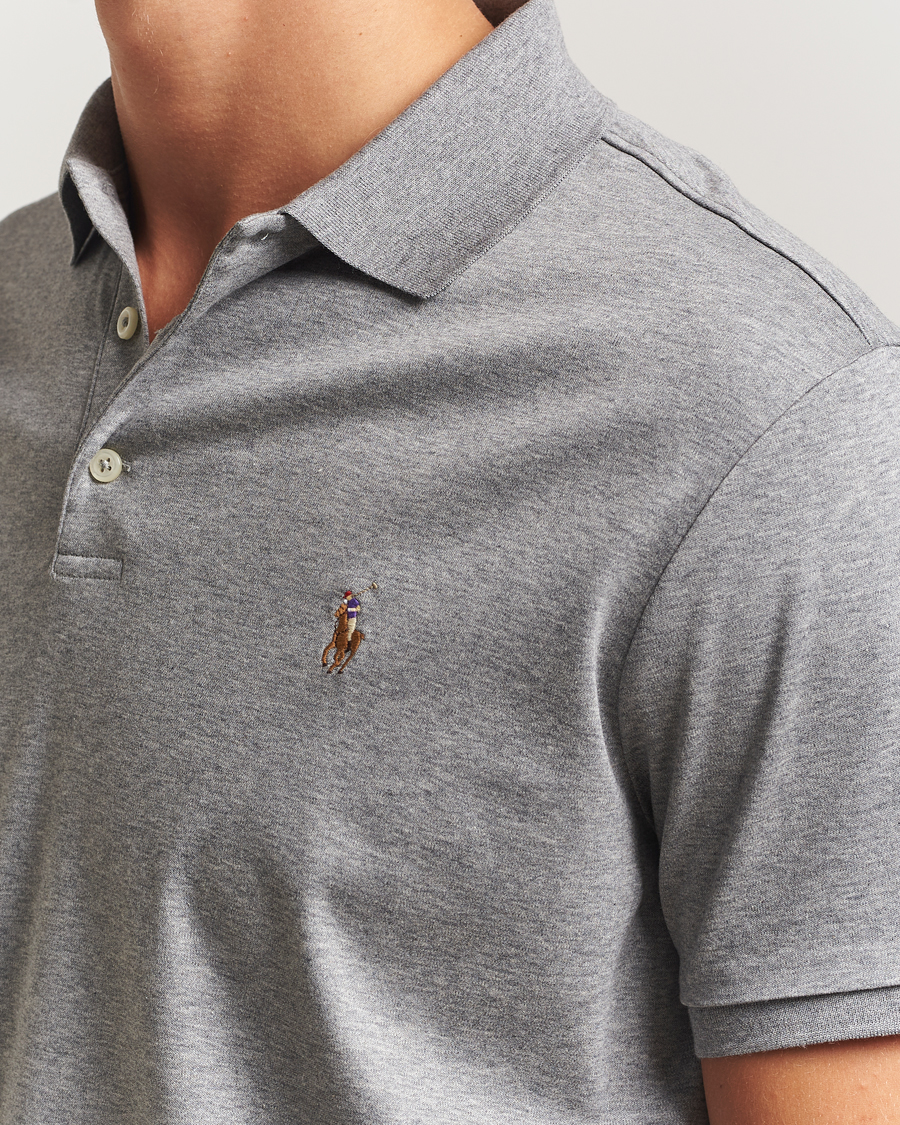 Homme | Polos | Polo Ralph Lauren | Custom Slim Fit Cotton Polo Steel Heather