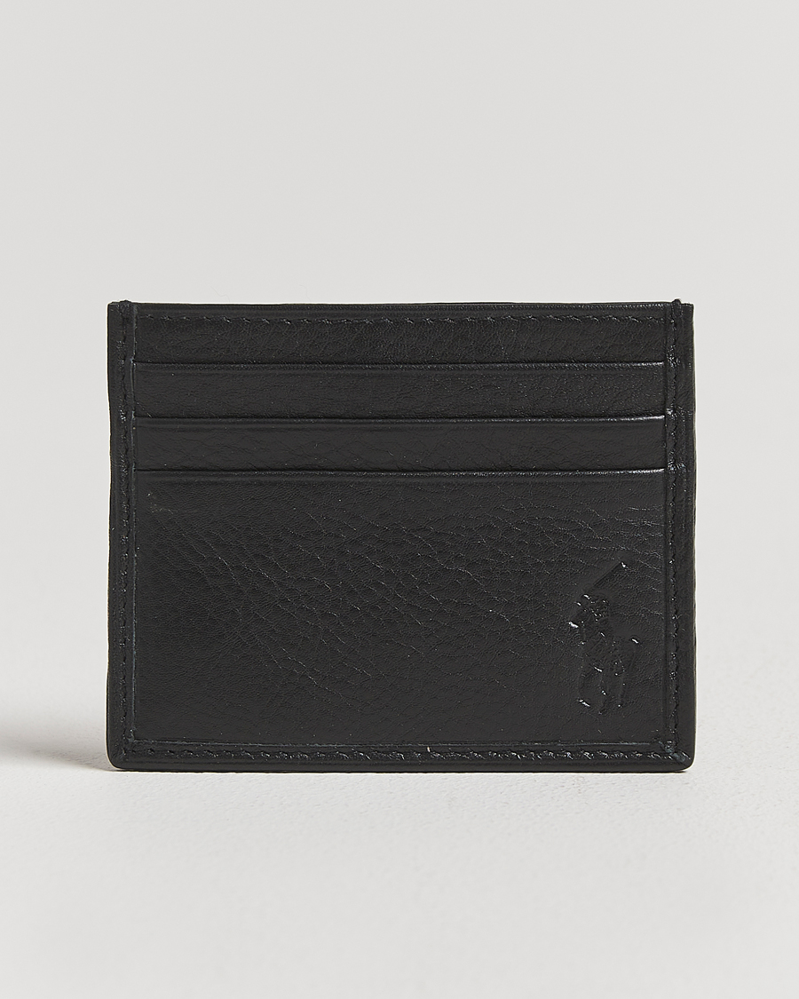 Homme | Portefeuilles | Polo Ralph Lauren | Pebbled Leather Credit Card Holder Black