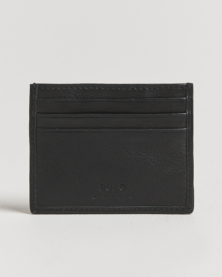 Homme | Portefeuilles | Polo Ralph Lauren | Pebbled Leather Credit Card Holder Black