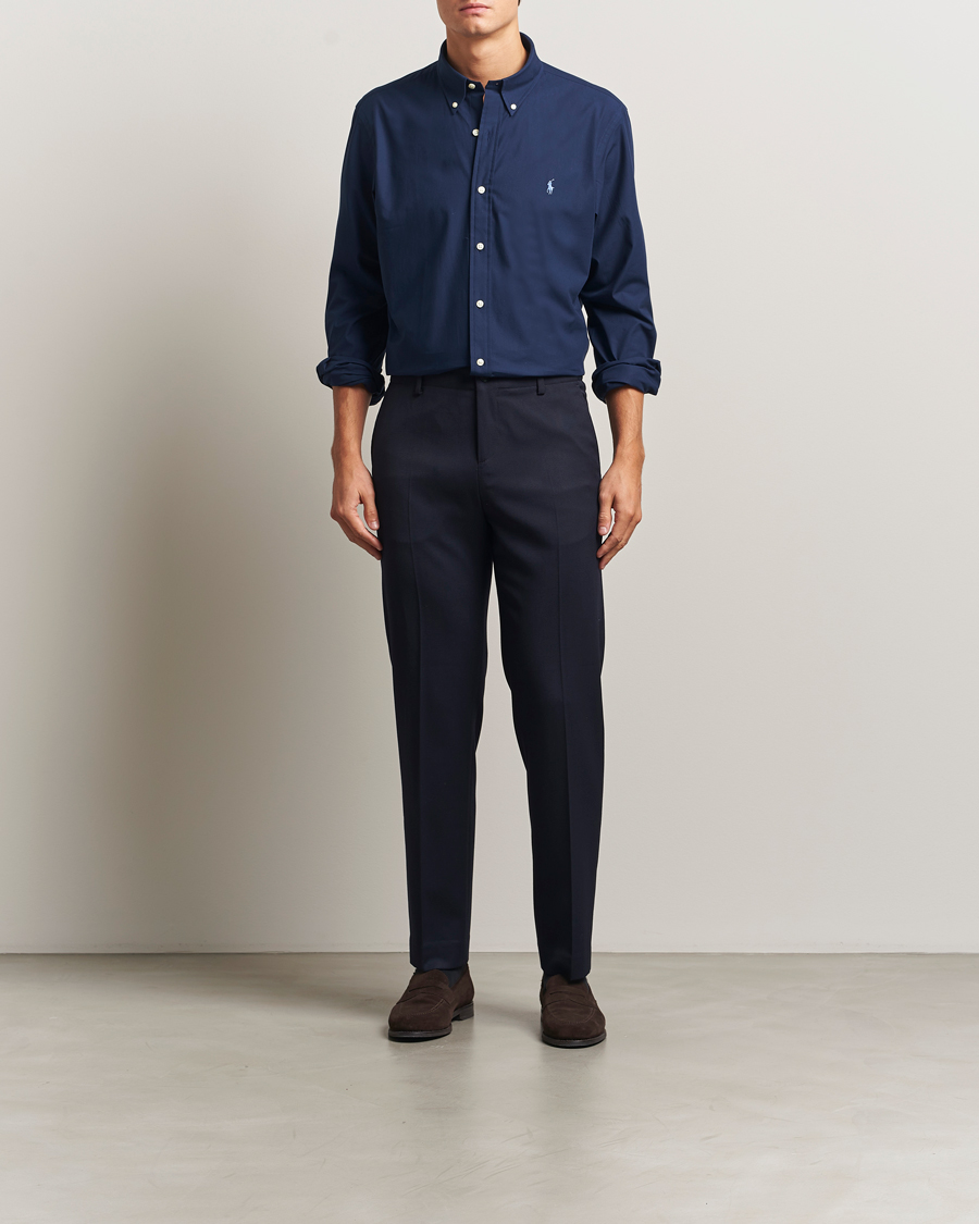 Homme | Chemises | Polo Ralph Lauren | Custom Fit Stretch Poplin Shirt Newport Navy