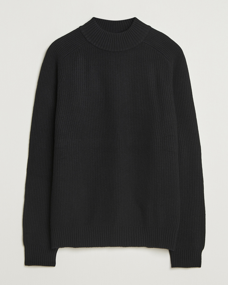 Homme | Pulls Et Tricots | Filippa K | Ribbed Wool Mockneck Sweater Black