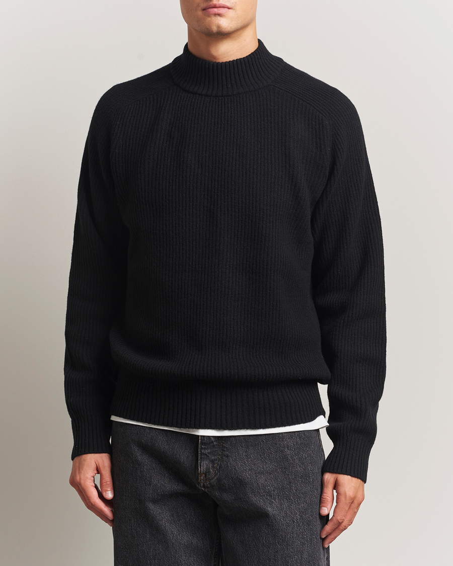 Homme | Pulls Et Tricots | Filippa K | Ribbed Wool Mockneck Sweater Black