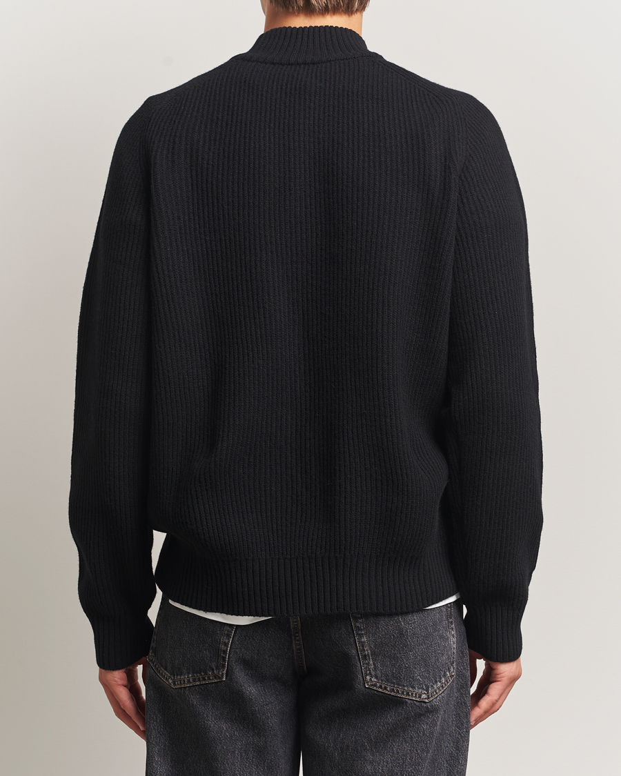 Homme | Pulls Et Tricots | Filippa K | Ribbed Wool Mockneck Sweater Black