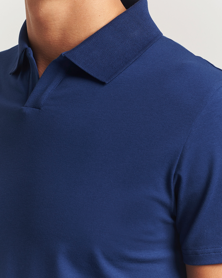 Homme | Polos | Filippa K | Soft Lycra Polo T-Shirt Royal Navy