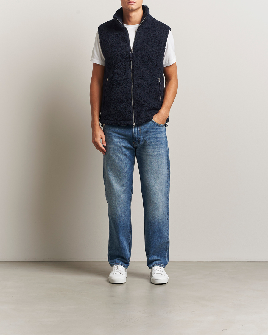 Homme | Manteaux Et Vestes | A Day's March | Ajo Pile Vest Navy