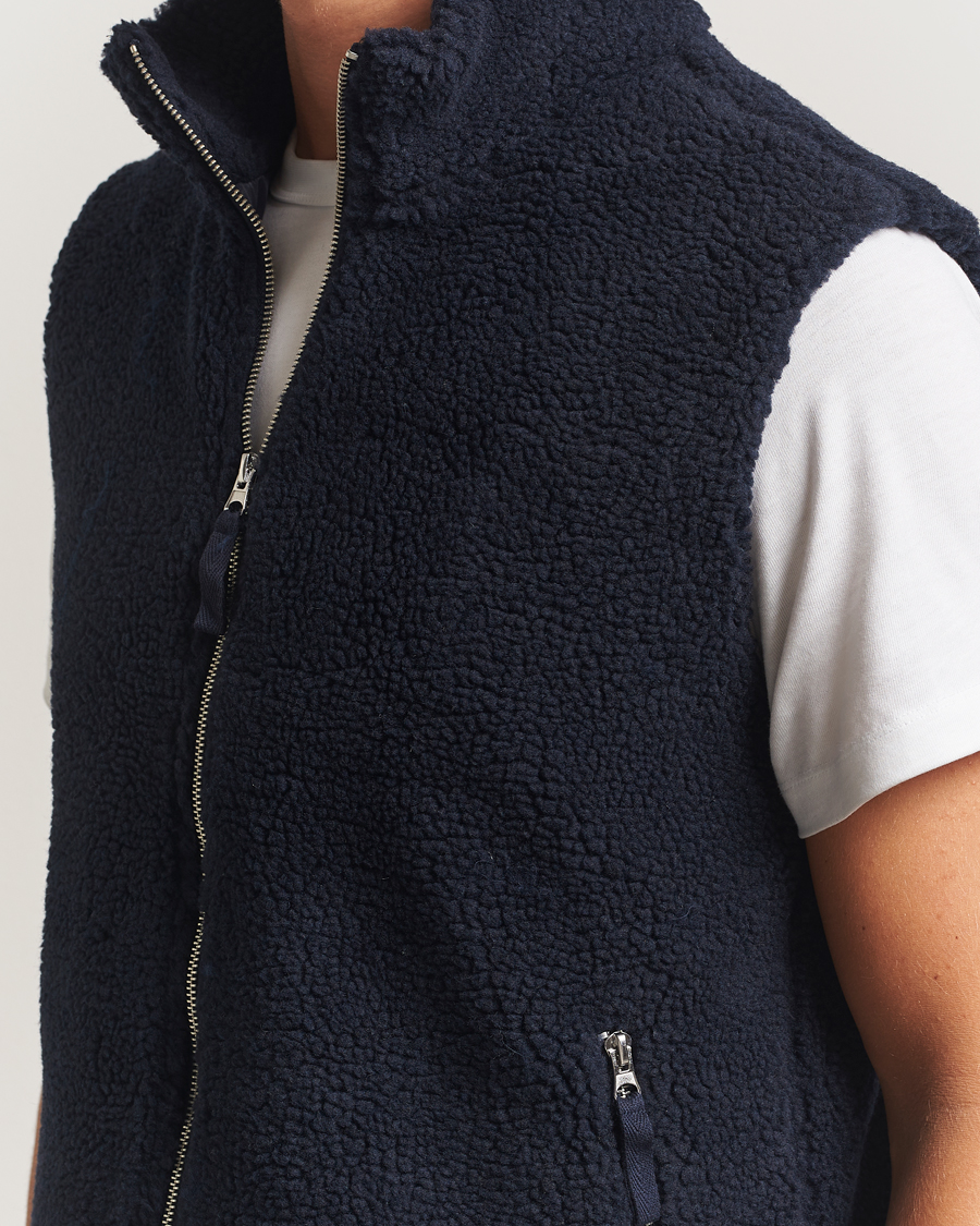 Homme | Manteaux Et Vestes | A Day's March | Ajo Pile Vest Navy