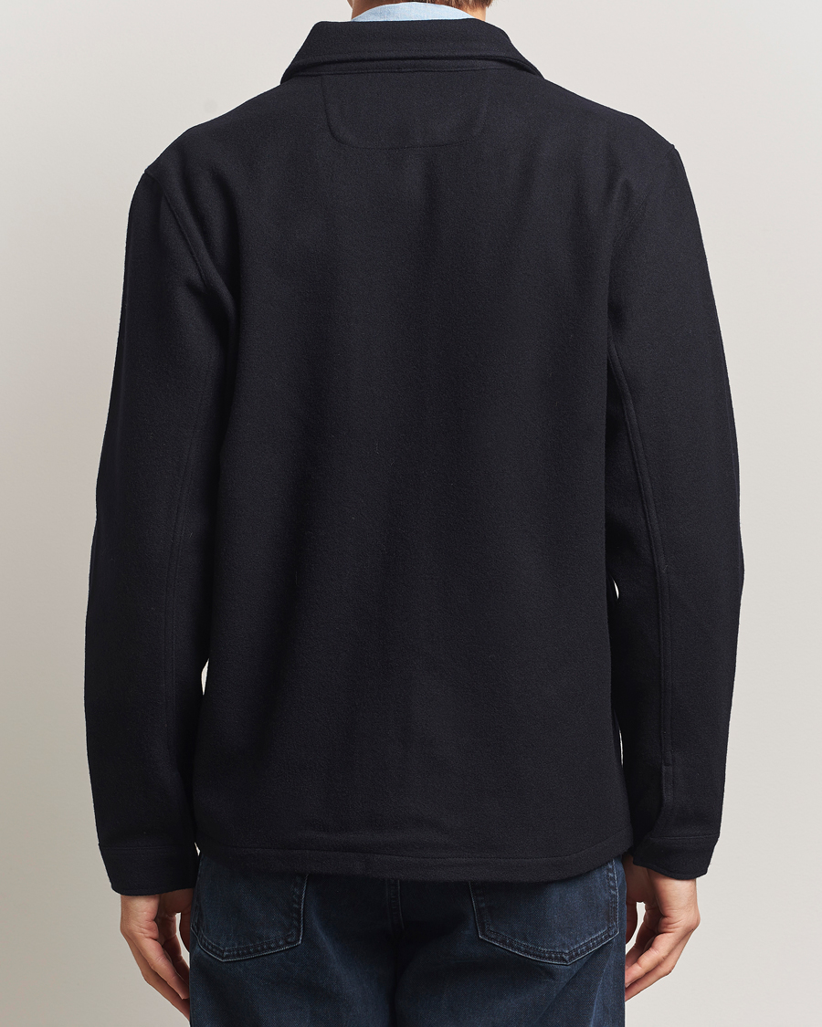 Homme | Chemises | A Day's March | Fraser Wool Zip Overshirt Navy