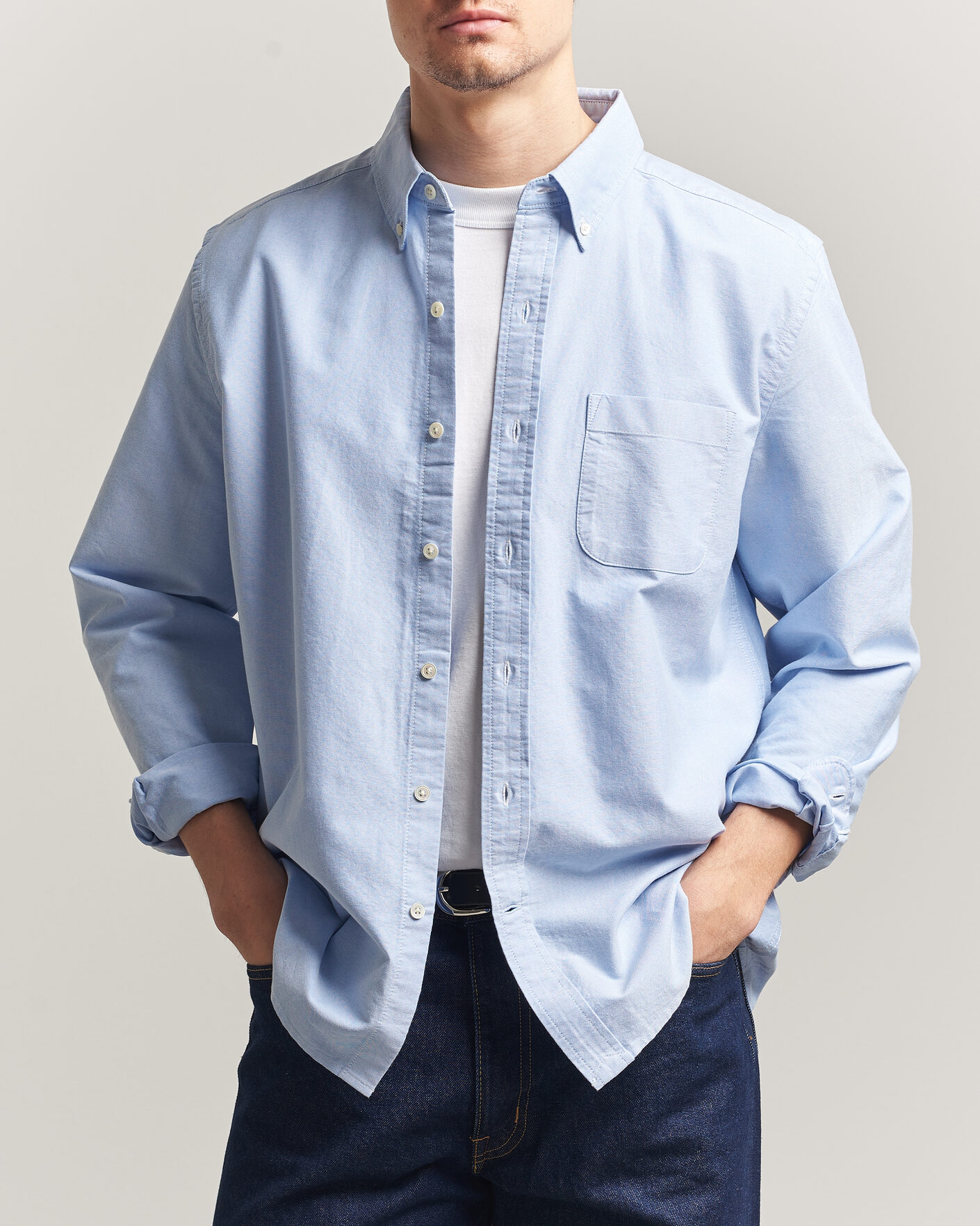 Homme | Chemises | A Day's March | Classic Oxford Shirt Light Blue