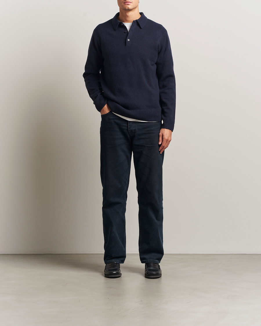 Homme | Pulls Et Tricots | A Day's March | Avoch Lambswool Polo Navy