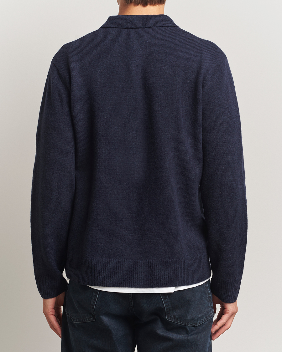 Homme | Pulls Et Tricots | A Day's March | Avoch Lambswool Polo Navy