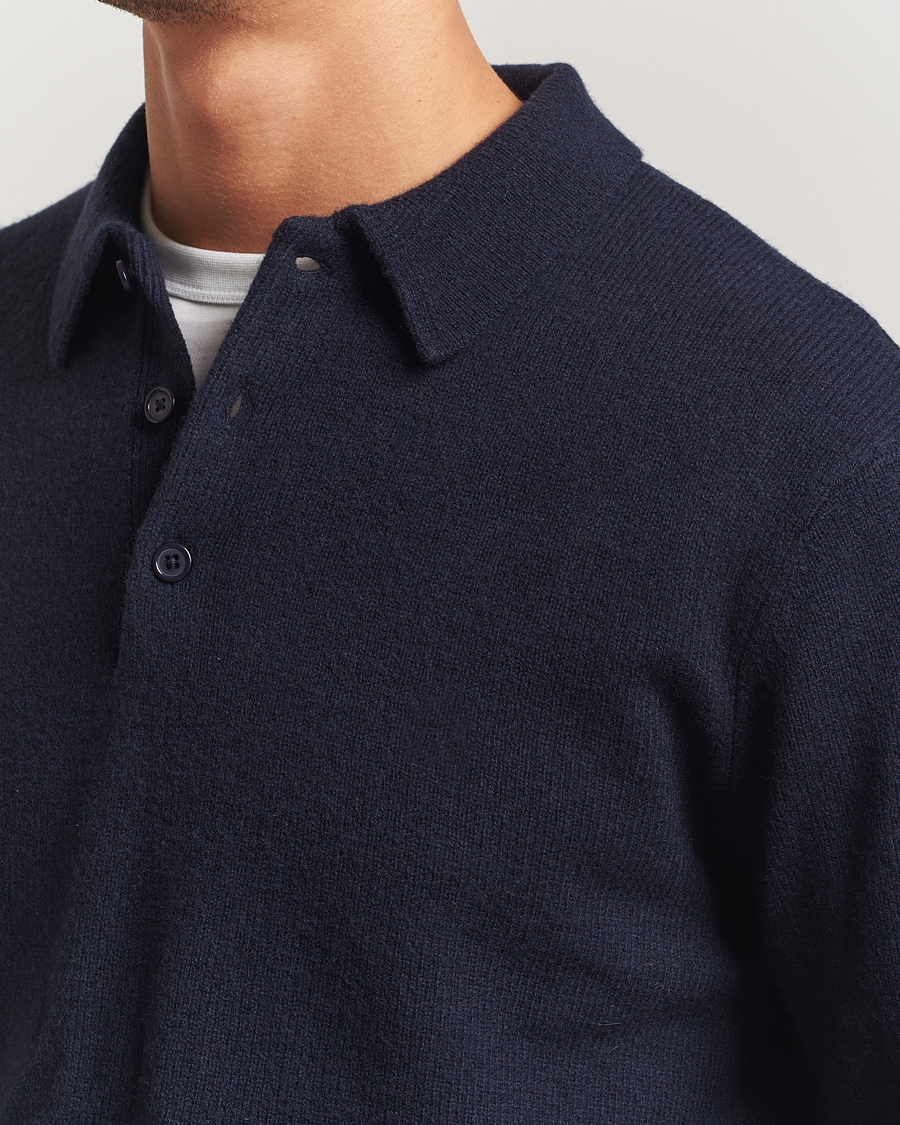 Homme | Pulls Et Tricots | A Day's March | Avoch Lambswool Polo Navy