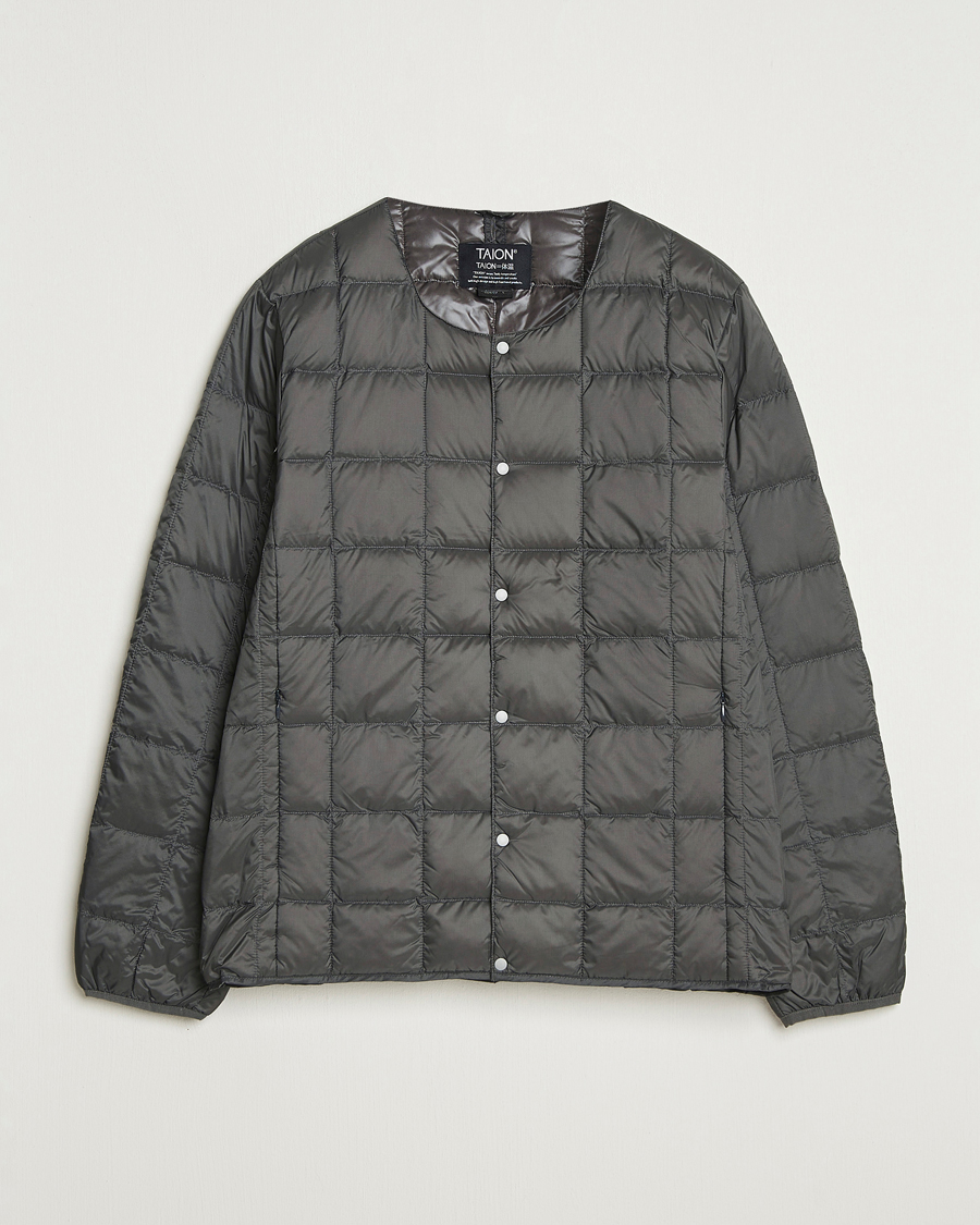 Homme | Manteaux Et Vestes | TAION | Crew Neck Button Down Jacket Dark Grey