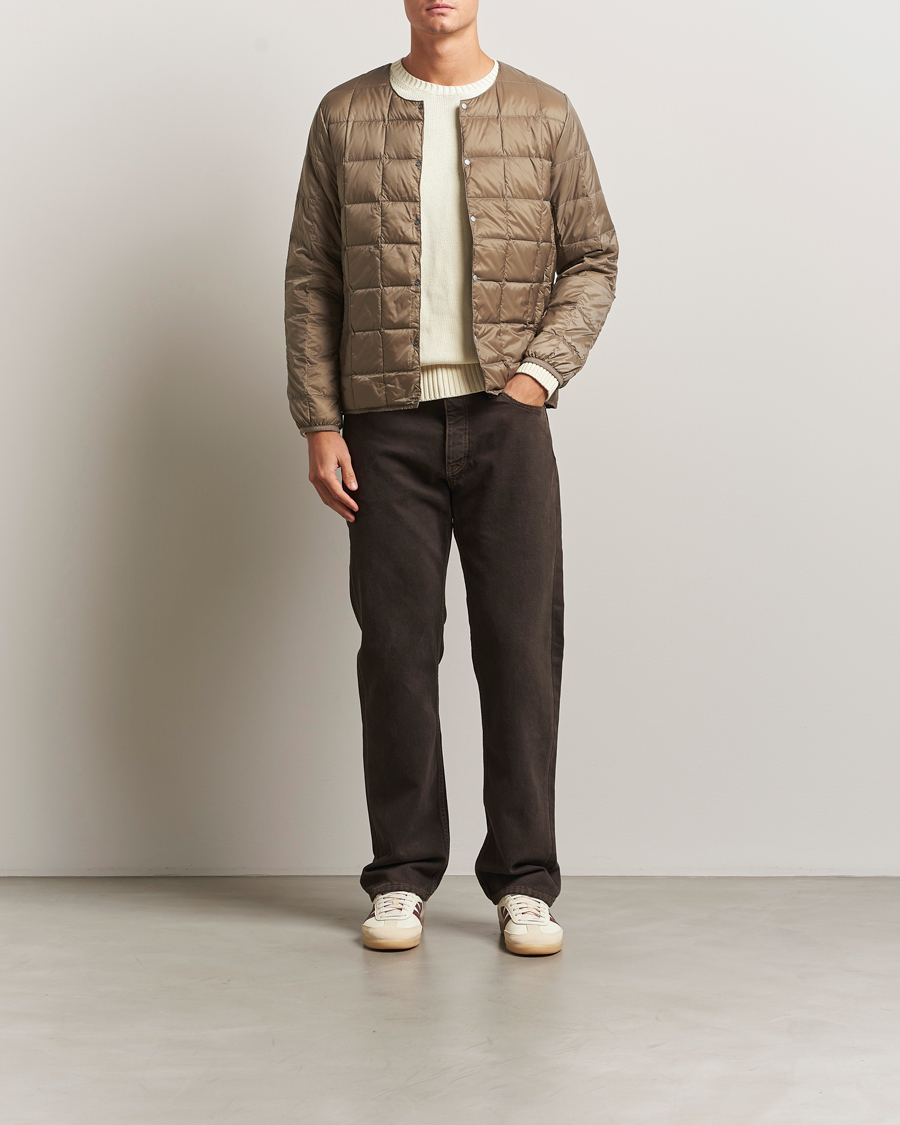 Homme | Manteaux Et Vestes | TAION | Crew Neck Button Down Jacket Khaki