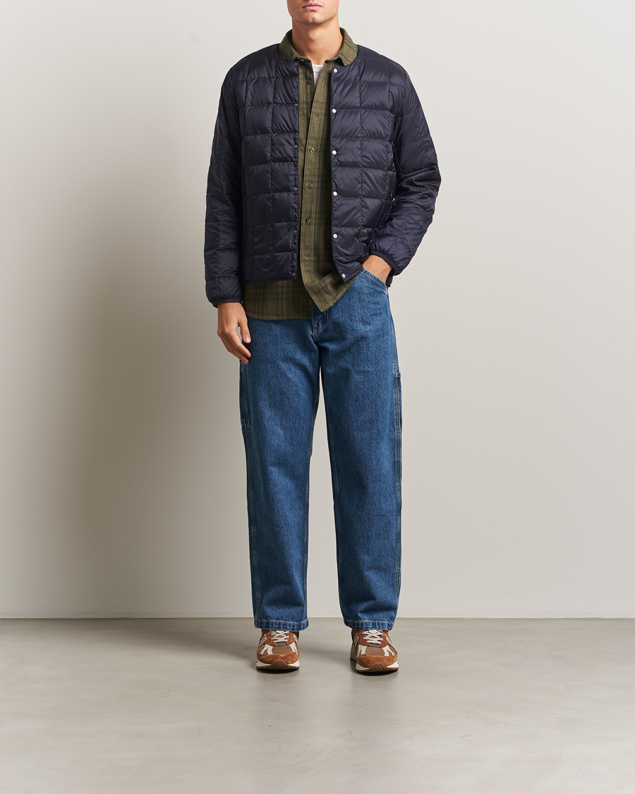 Homme | Manteaux Et Vestes | TAION | Crew Neck Button Down Jacket Navy