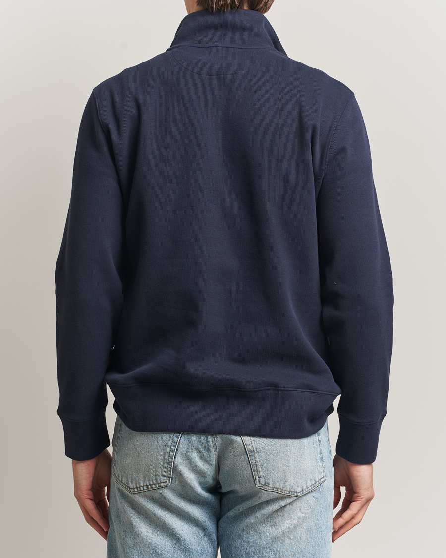 Homme | Pulls Et Tricots | GANT | Light Sacker Rib Half Zip Evening Blue