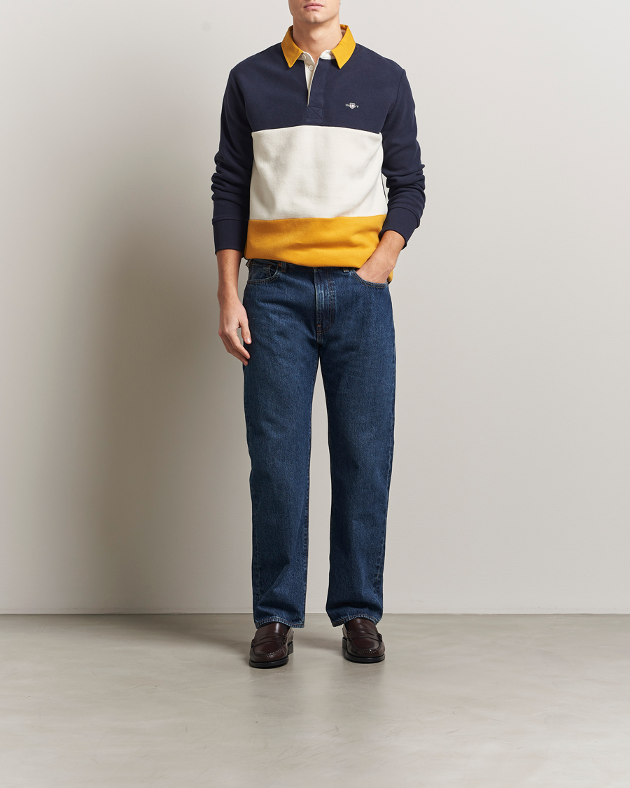 Homme | Pulls Et Tricots | GANT | Blocked Heavy Rugger Evening Blue Multi