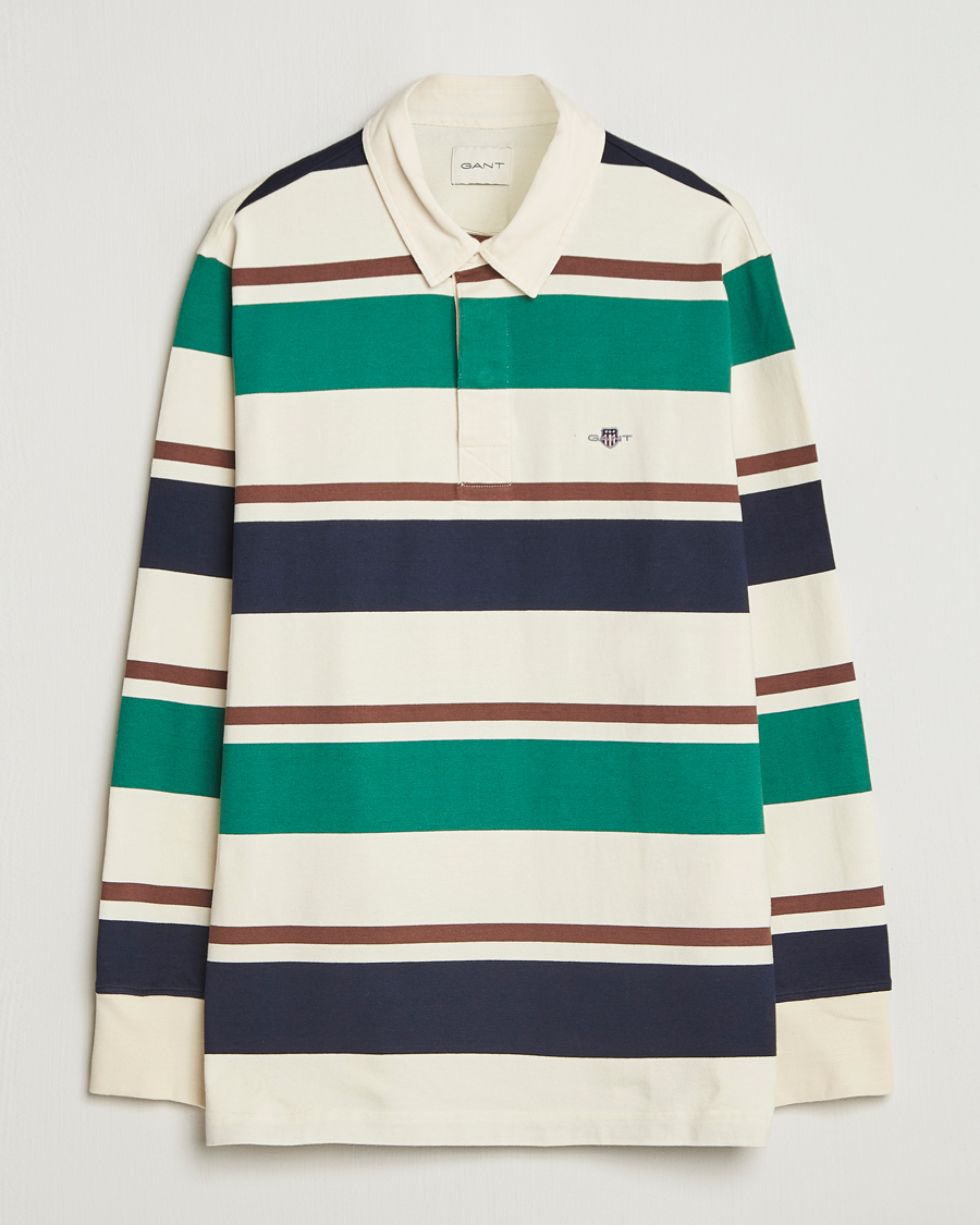Homme | Pulls Et Tricots | GANT | Striped Heavy Rugger Cream Multi