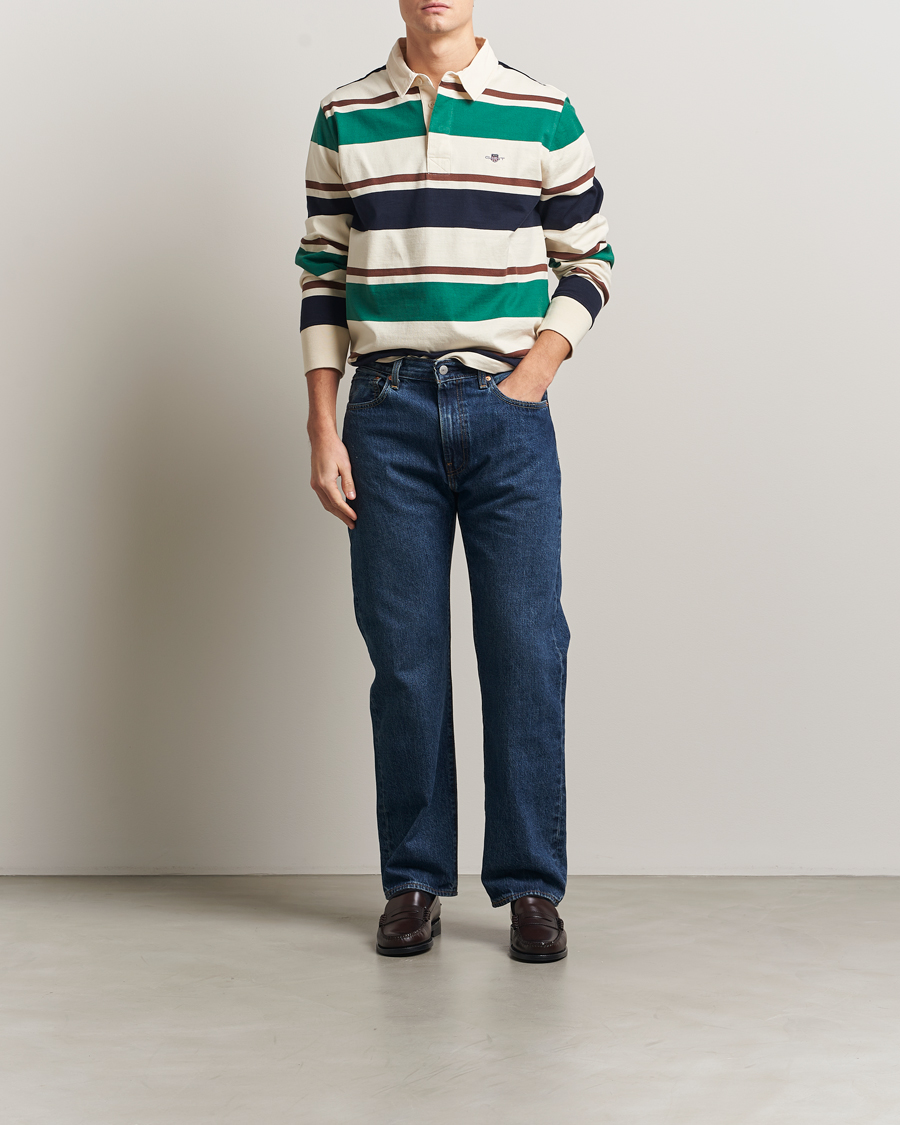 Homme | Pulls Et Tricots | GANT | Striped Heavy Rugger Cream Multi