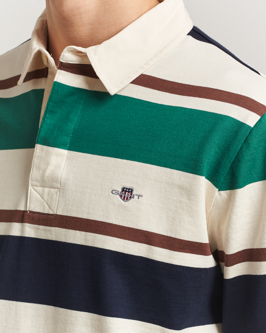 Homme | Pulls Et Tricots | GANT | Striped Heavy Rugger Cream Multi