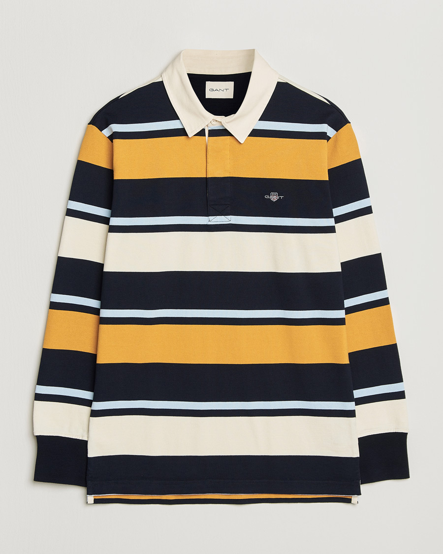 Homme | Pulls Et Tricots | GANT | Striped Heavy Rugger Evening Blue Multi