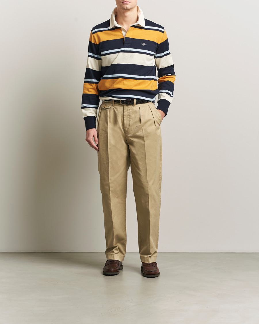 Homme | Pulls Et Tricots | GANT | Striped Heavy Rugger Evening Blue Multi