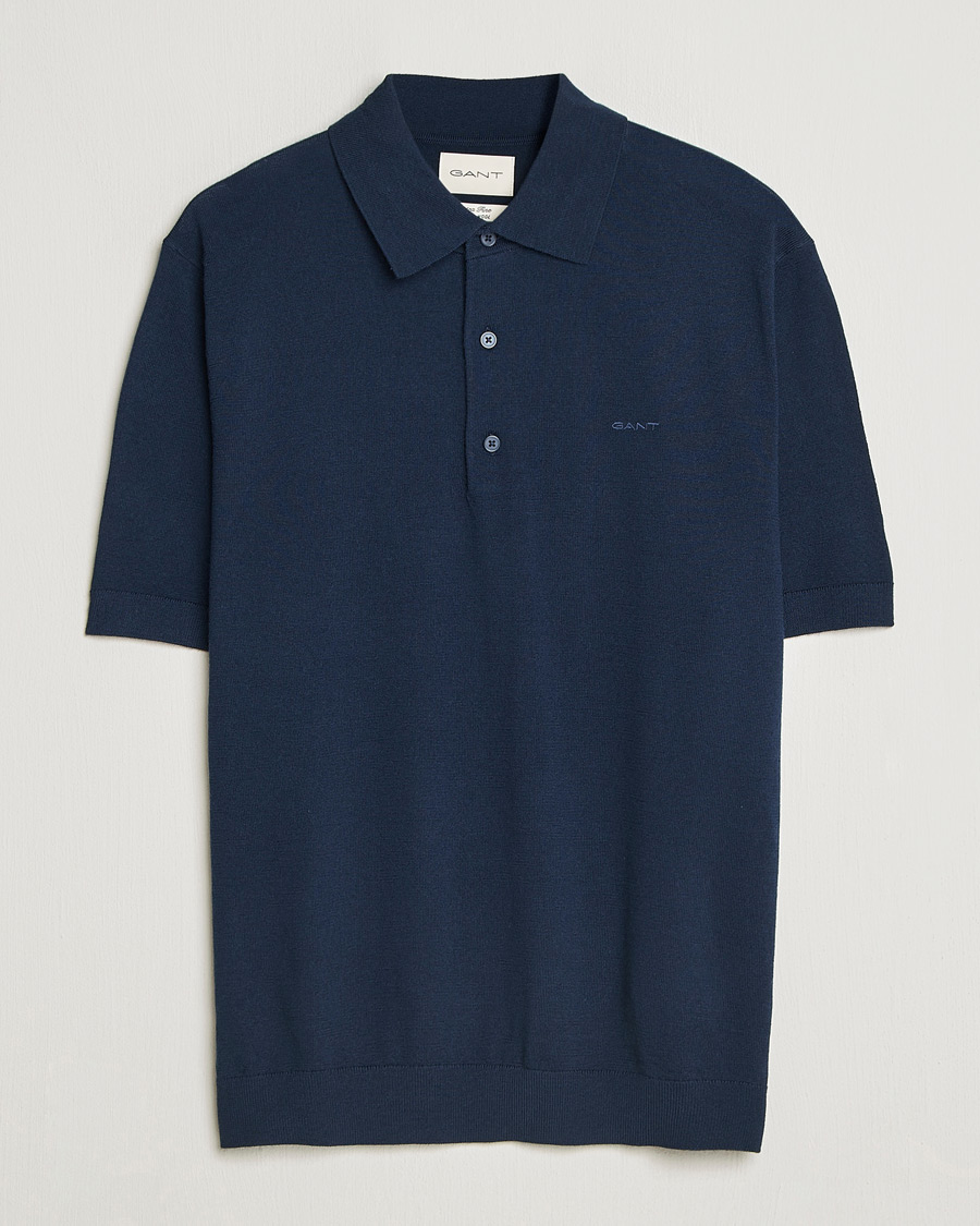 Homme | Polos | GANT | Extrafine Merino Polo Marine