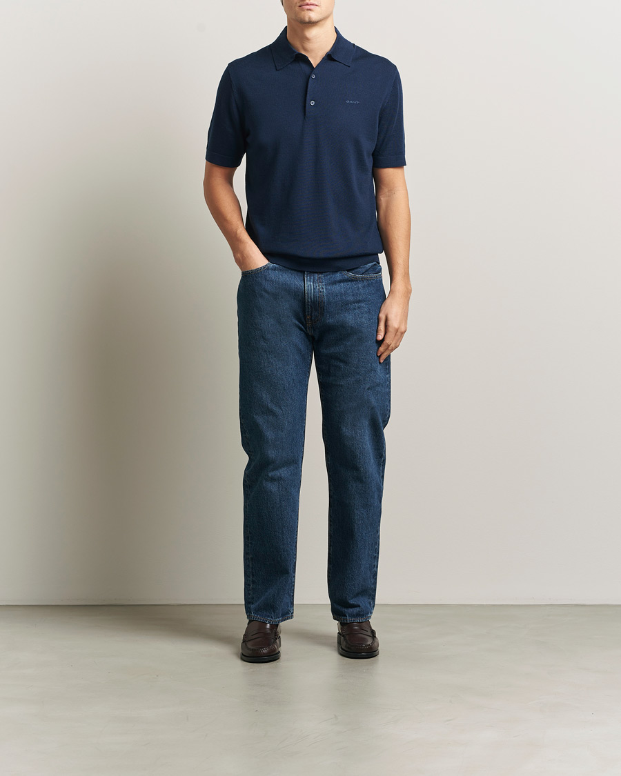 Homme | Polos | GANT | Extrafine Merino Polo Marine