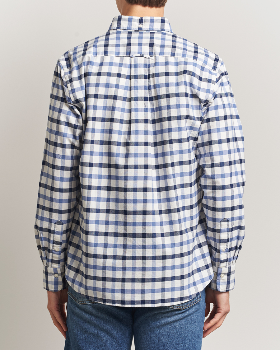 Homme | Chemises | Gant | Regular Fit Oxford Checked Shirt Greyish Blue