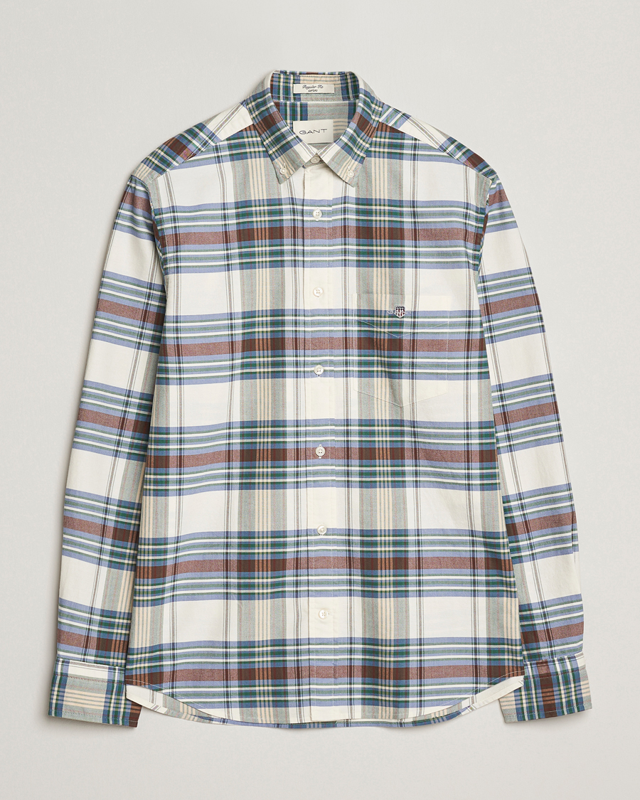 Homme | Chemises | Gant | Regular Fit Oxford Checked Shirt Woody Green