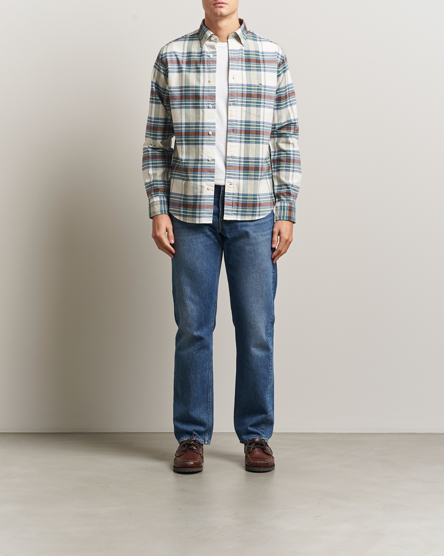 Homme | Chemises | GANT | Regular Fit Oxford Checked Shirt Woody Green