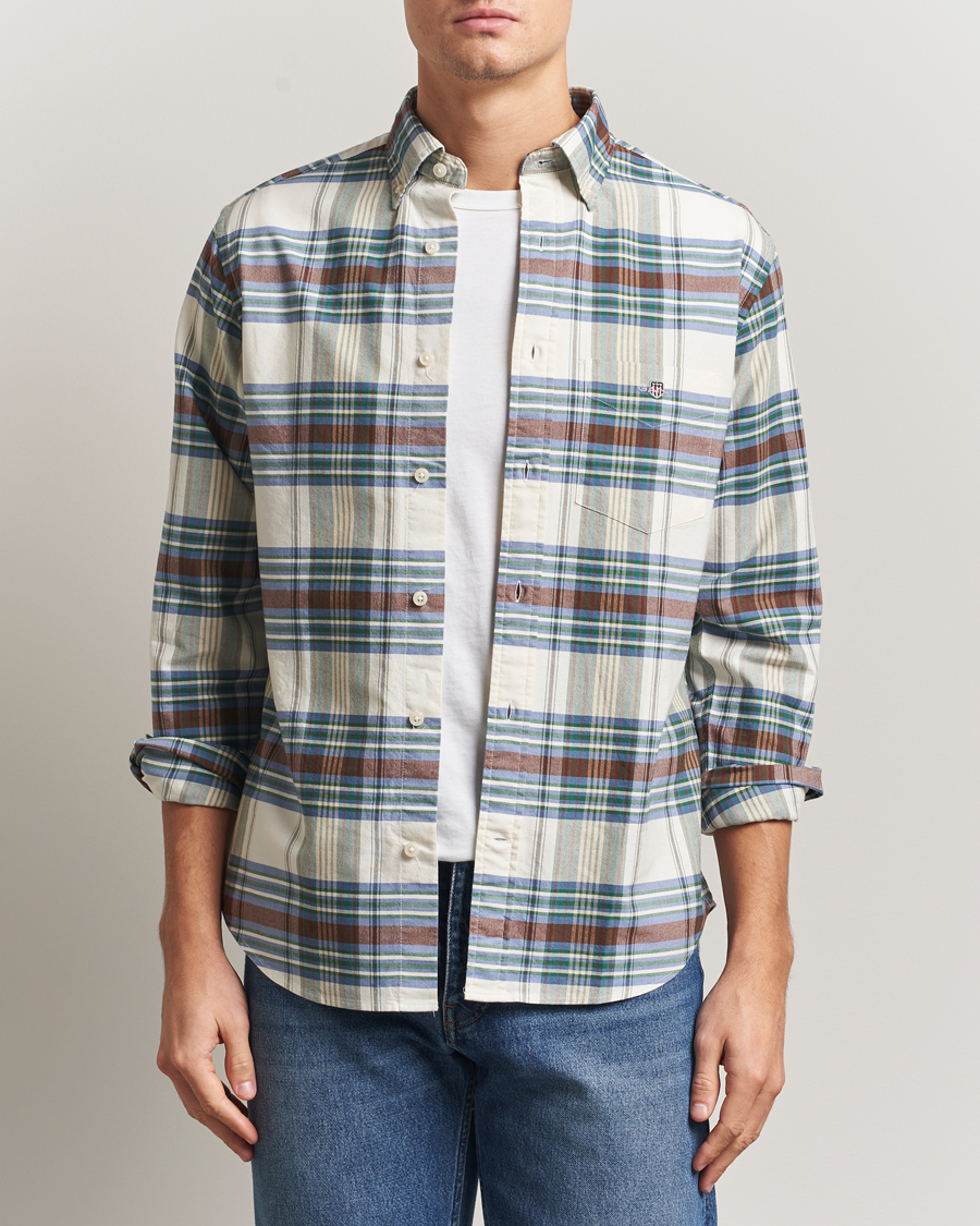 Homme | Chemises | Gant | Regular Fit Oxford Checked Shirt Woody Green