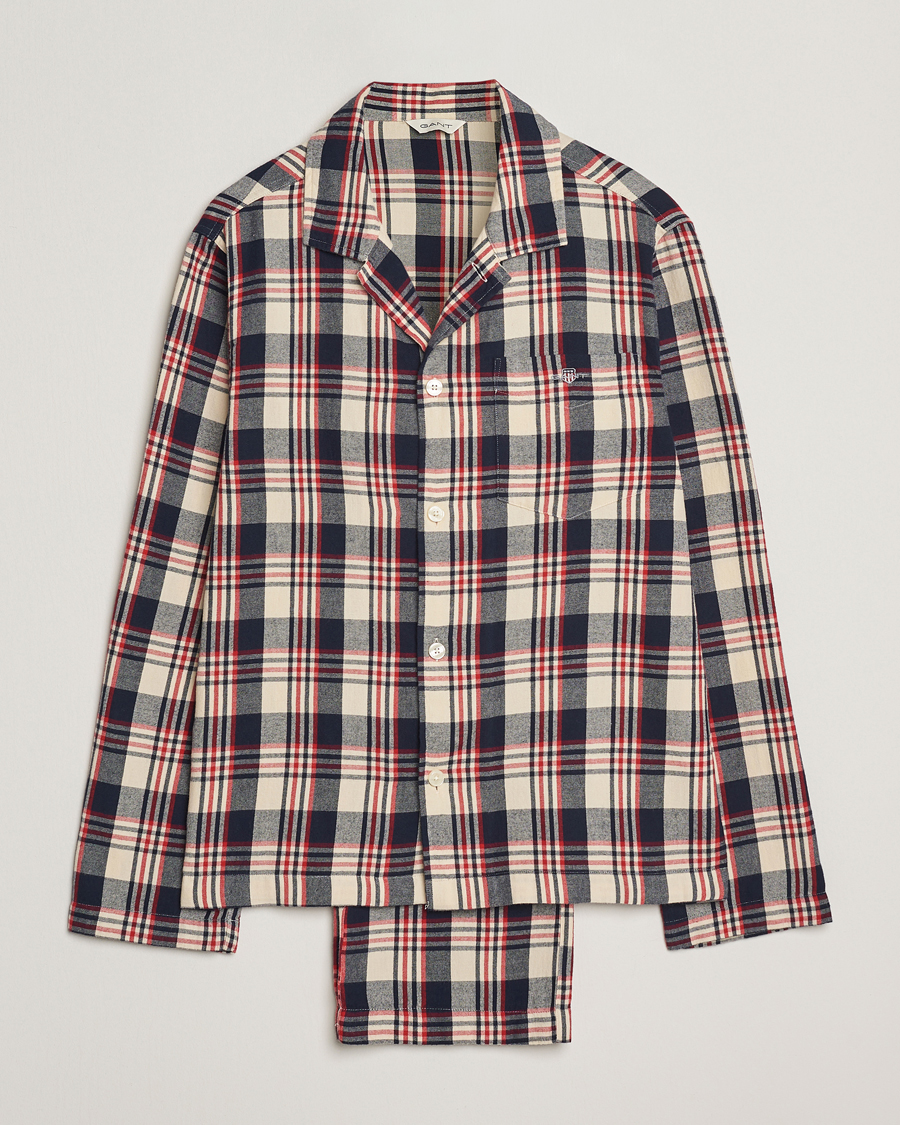 Homme | GANT Flannel Checked Pyjama Set Ruby Red | Gant | Flannel Checked Pyjama Set Ruby Red